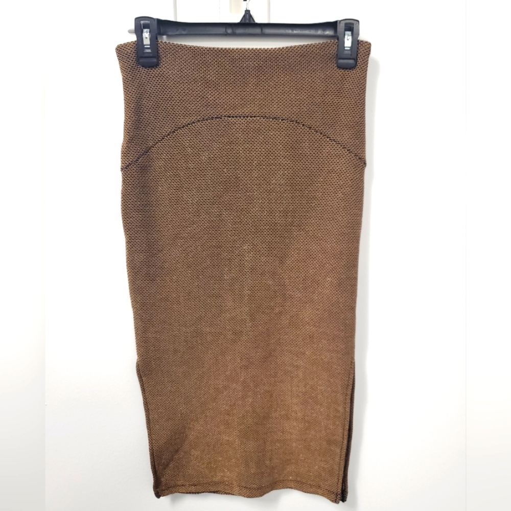 BEBE Lamé Midi Skirt